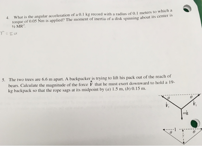 Solved 4. What is the angular acceleration of a 0.1 kg | Chegg.com