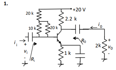 Solved The amplifier circuit shown in the figure on the | Chegg.com