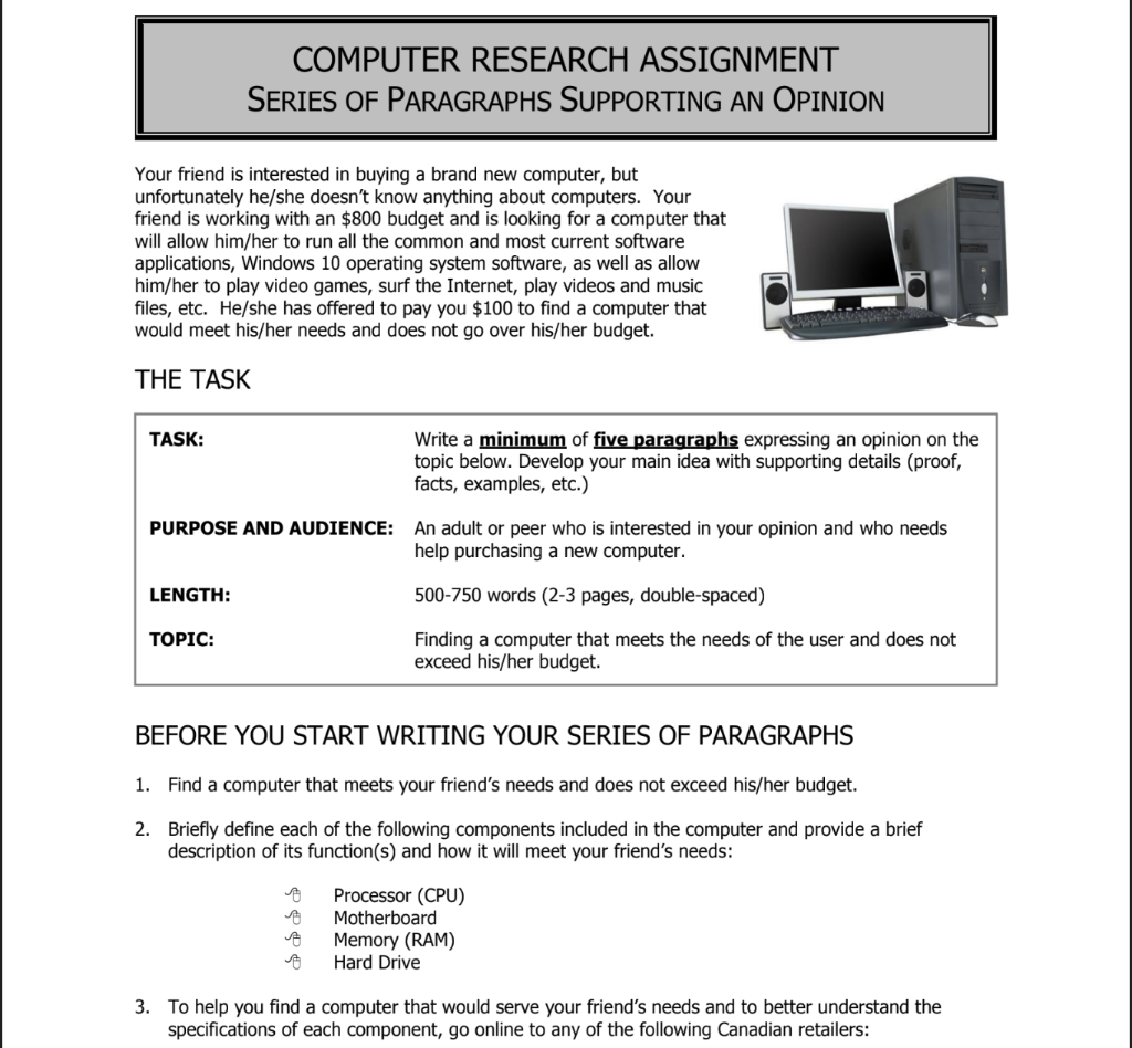 Solved COMPUTER RESEARCH ASSIGNMENT SERIES OF PARAGRAPHS | Chegg.com