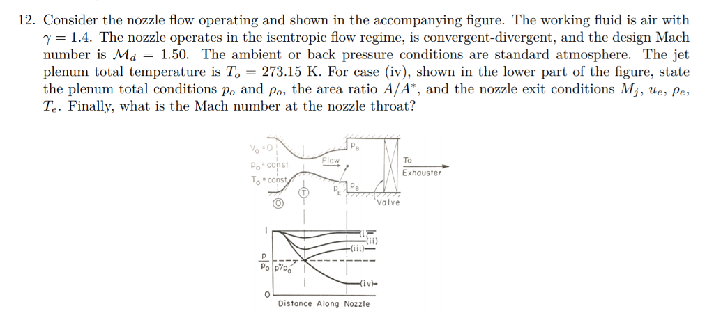 Solved Consider the nozzle flow operating and shown in the | Chegg.com
