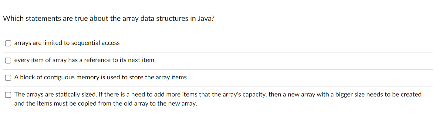 Solved Which statements are true about the array data | Chegg.com