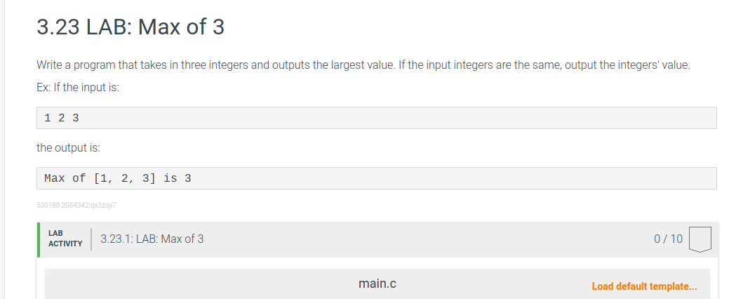 Solved 3.23 LAB: Max of 3Write a program that takes in | Chegg.com