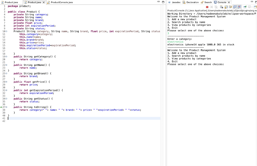 Solved I am working on a product management system in Java | Chegg.com