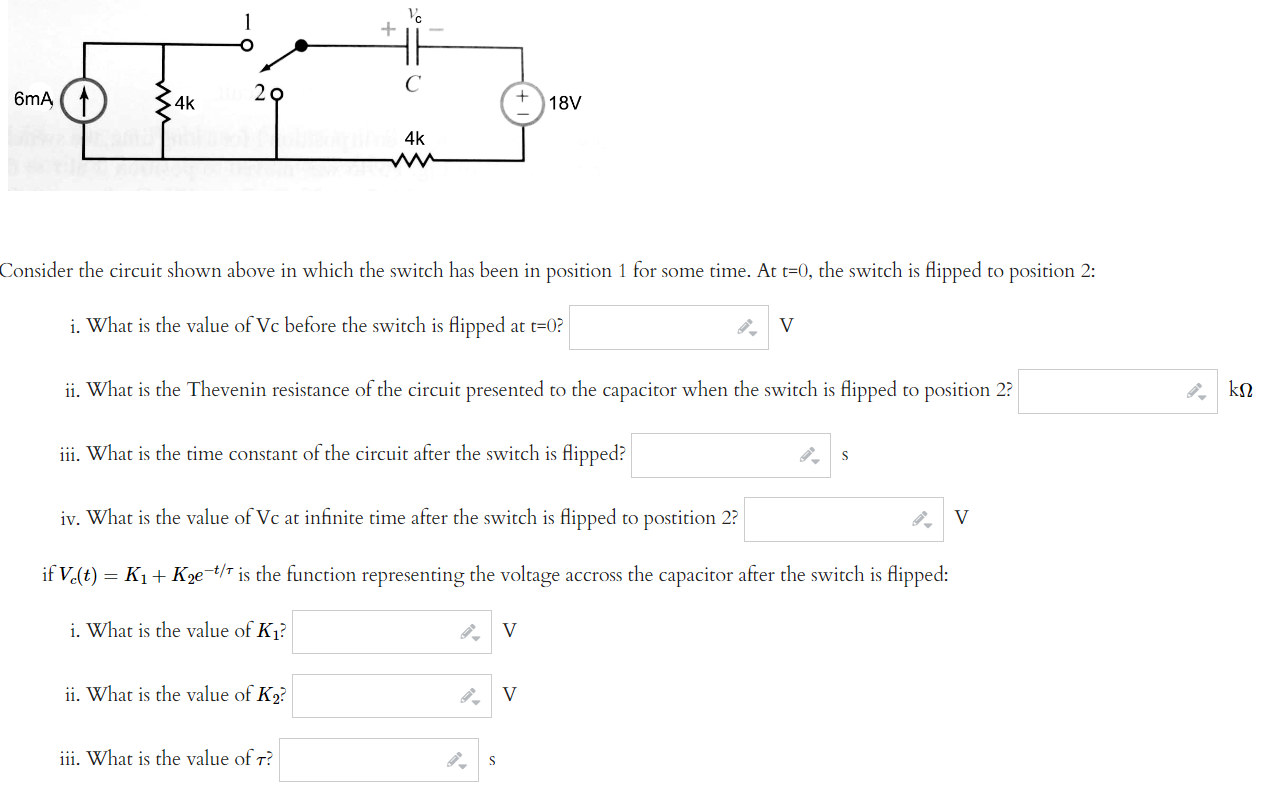 Solved Consider the circuit shown above in which the switch | Chegg.com