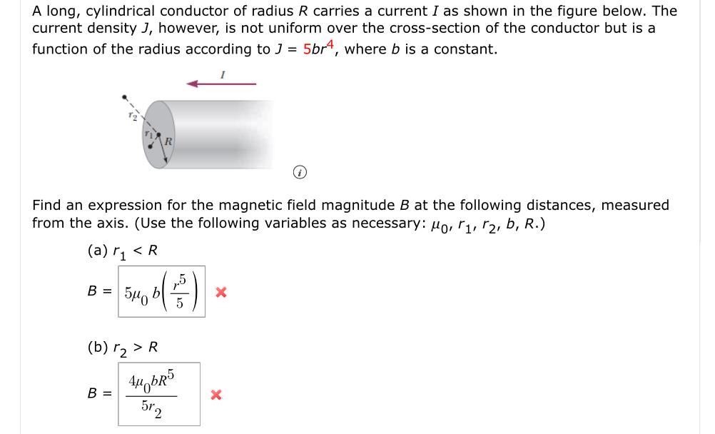 Solved A long, cylindrical conductor of radius R carries a | Chegg.com