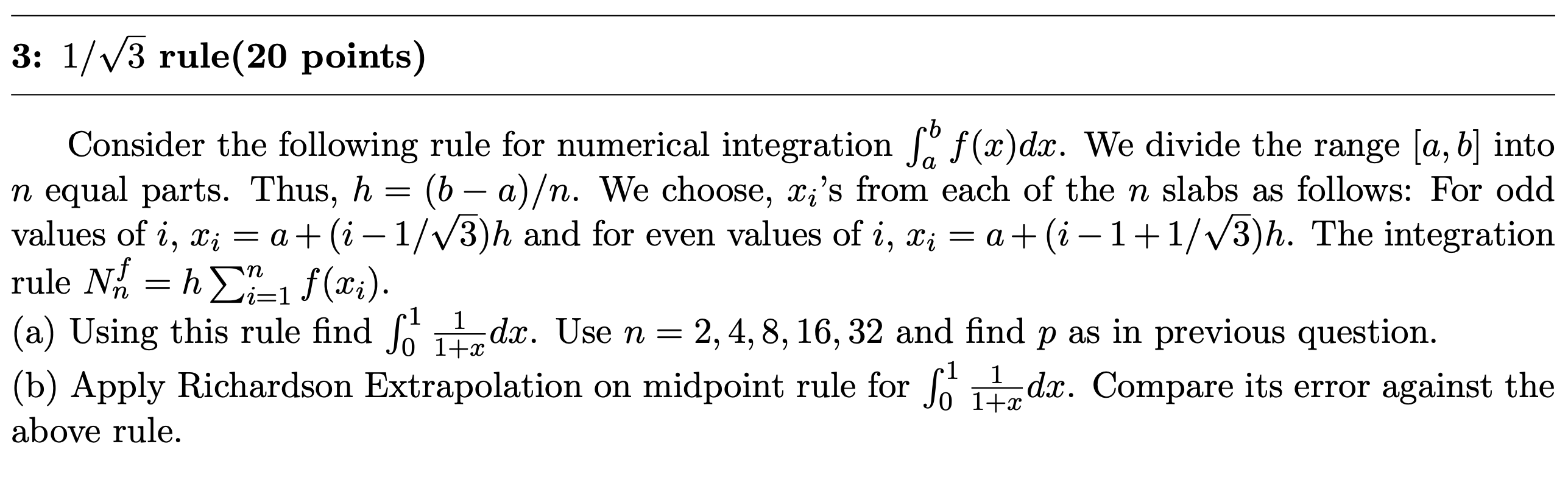 3: 1/3 rule(20 points) Consider the following rule | Chegg.com