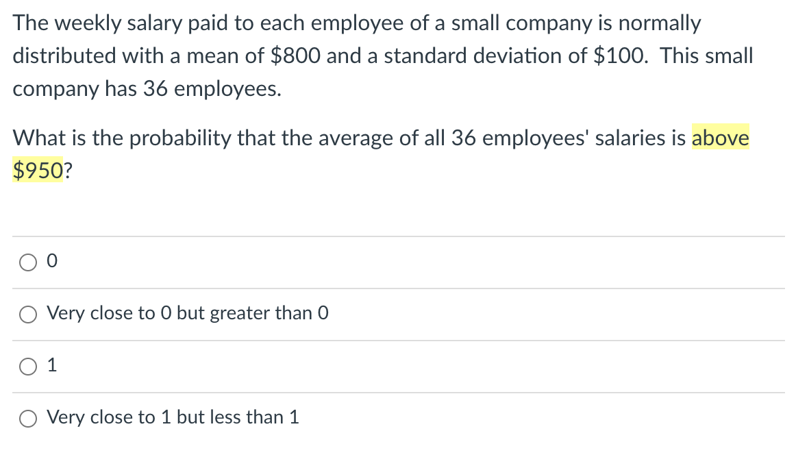 Solved The weekly salary paid to each employee of a small | Chegg.com