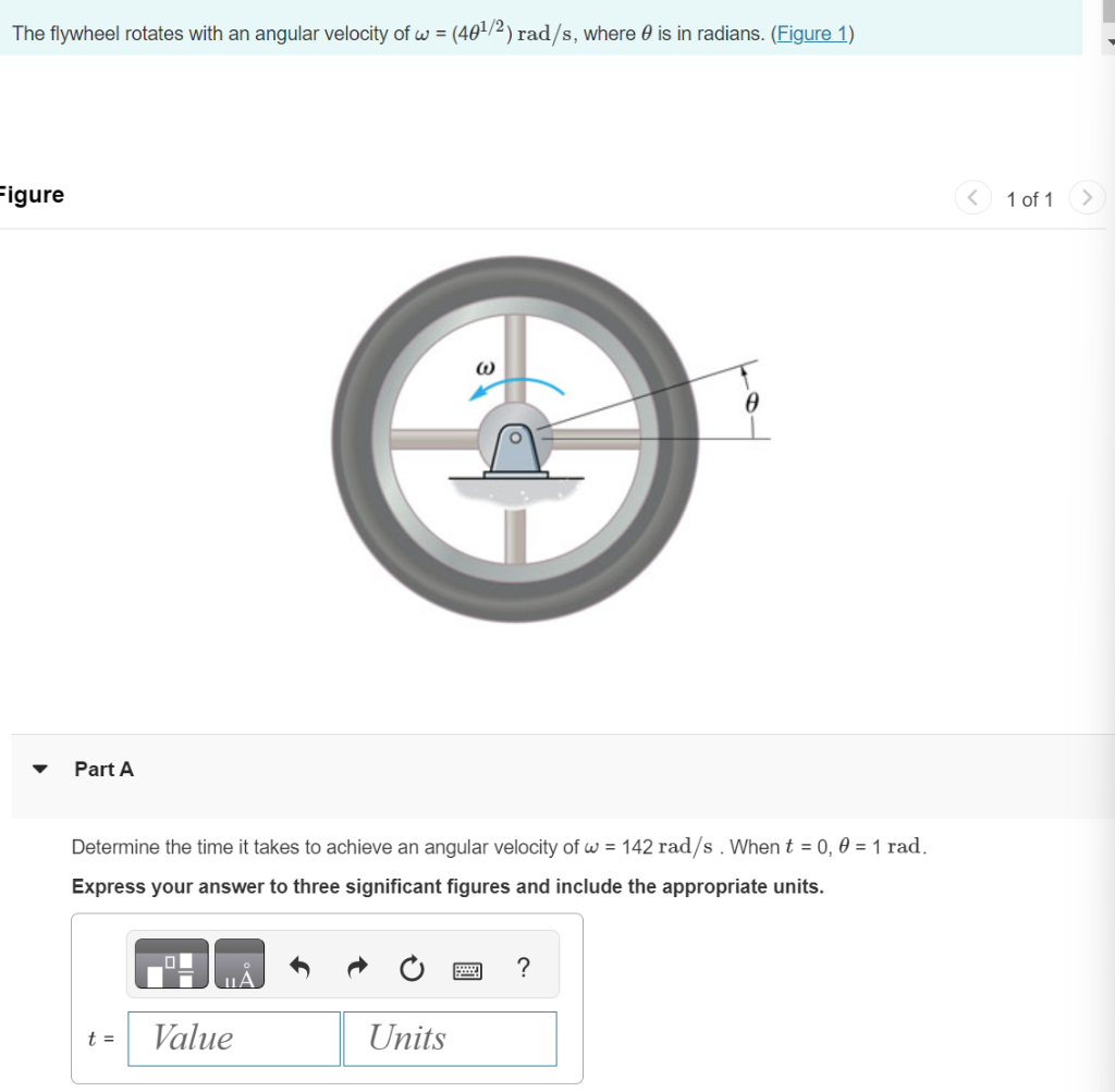 Solved The flywheel rotates with an angular velocity of Chegg