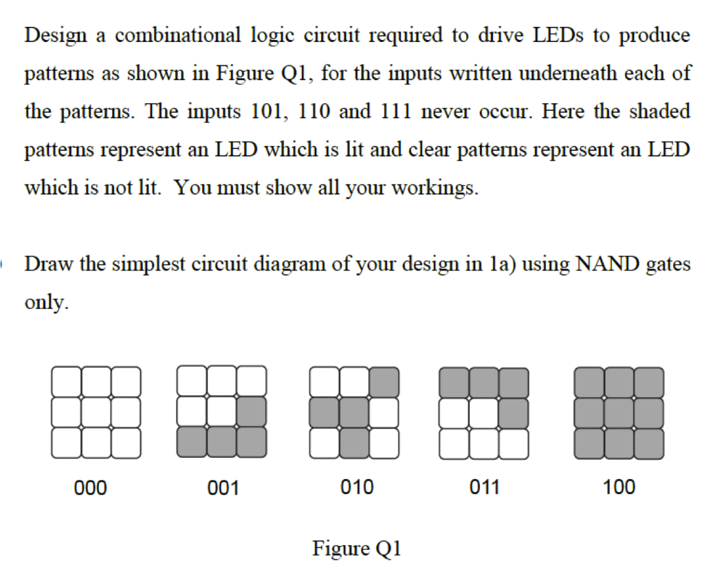Solved Design a combinational logic circuit required to | Chegg.com