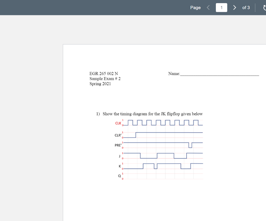 Page 1 Of 3 Name Egr 265 002 N Sample Exam 2 Sp Chegg Com