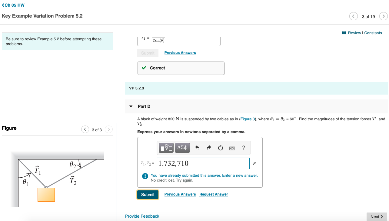 Solved Review Constants 1 = Be Sure To Review Example 5.2 | Chegg.com