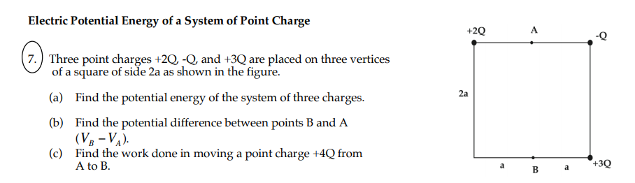 Solved Electric Potential Energy of a System of Point Charge | Chegg.com