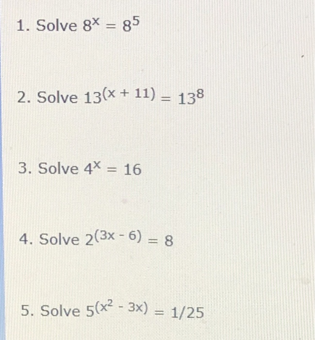 8 1 5x )  5 13 5x solve for x