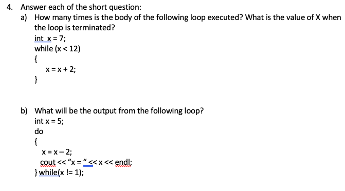 Solved 4. Answer each of the short question: a) How many | Chegg.com