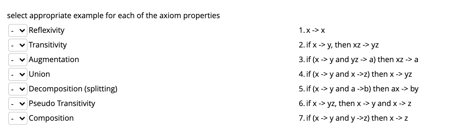 Solved 1.X->X select appropriate example for each of the | Chegg.com