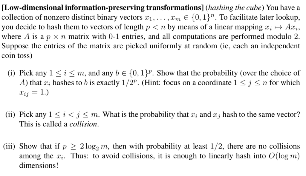 [Low-dimensional information-preserving | Chegg.com