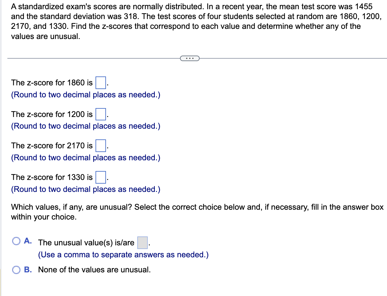 solved-a-standardized-exam-s-scores-are-normally-chegg