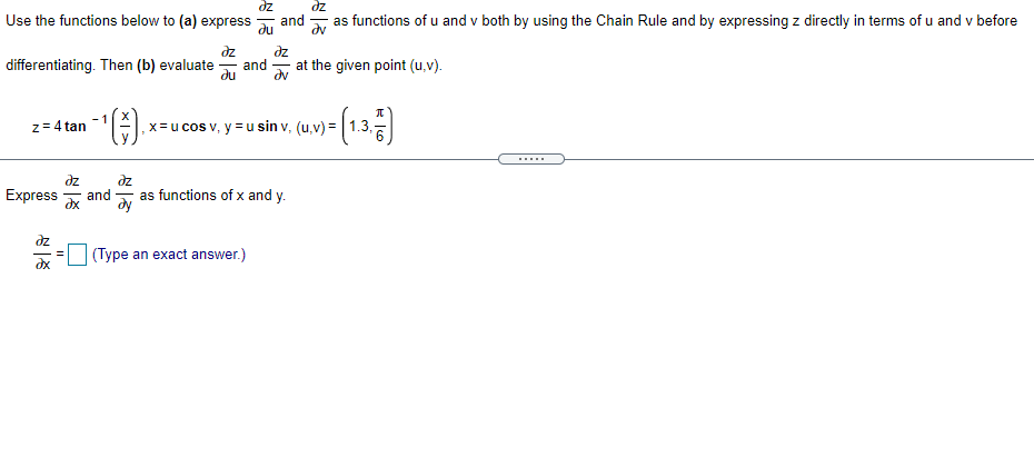 Solved dz Use the functions below to (a) express and as | Chegg.com