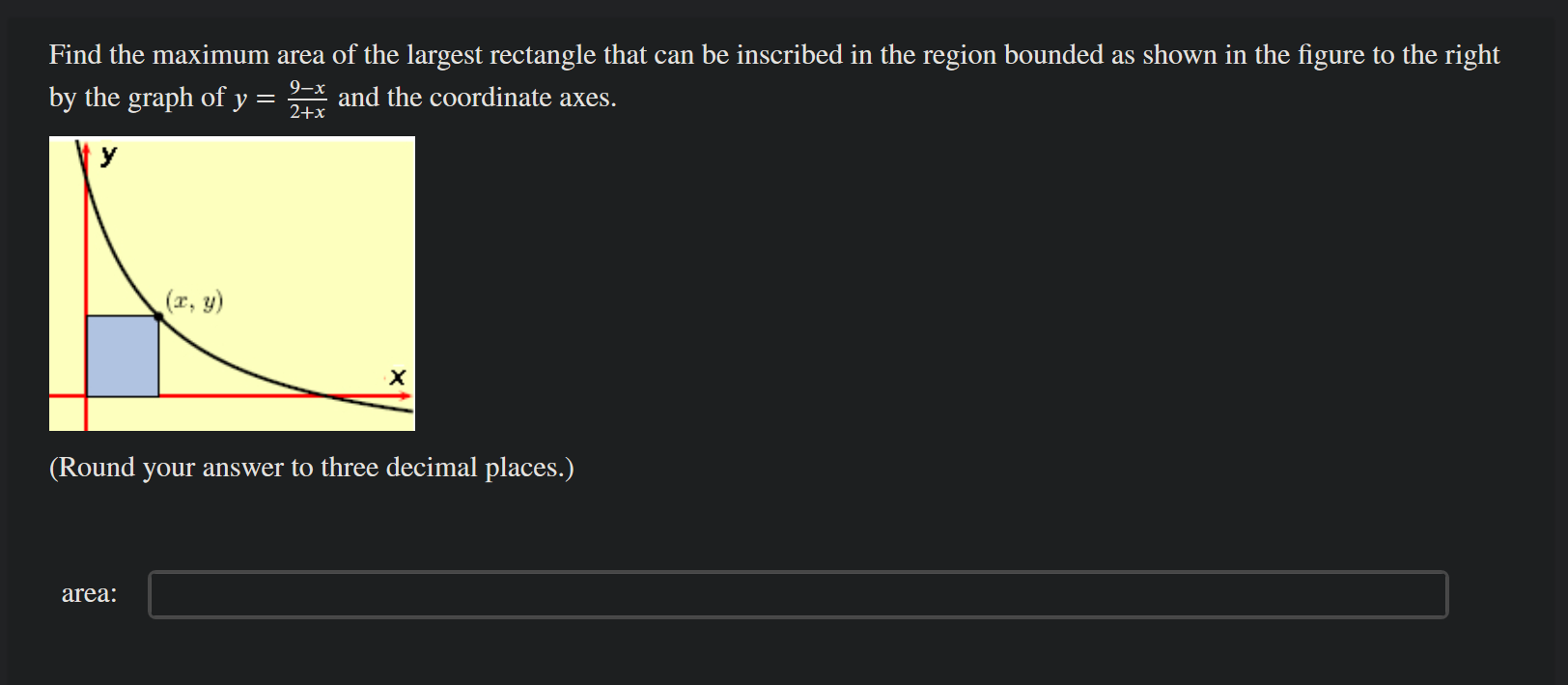 Solved Find the maximum area of the largest rectangle that | Chegg.com