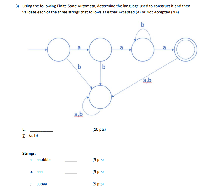 Solved Using the following Finite State Automata, determine | Chegg.com