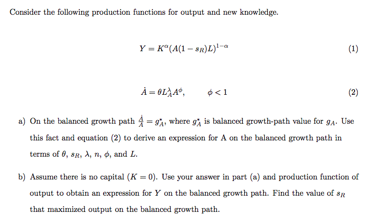 Consider The Following Production Functions For Ou Chegg Com