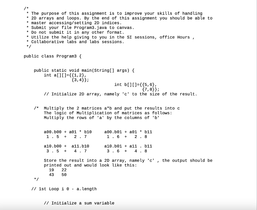 Solved Writing in Java. Instructions are at the top of the | Chegg.com