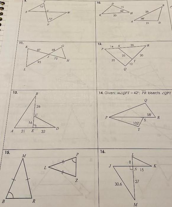 Solved Determine whether the triangles are similar by AA SSS | Chegg.com