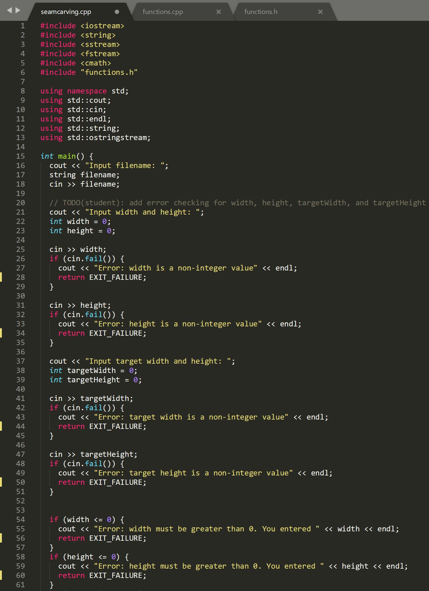 Programming Assignment 7: Seam Carving