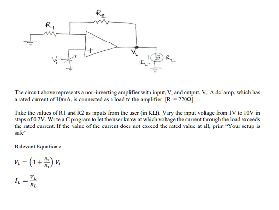 Solved The circuit above represents a non-inverting | Chegg.com