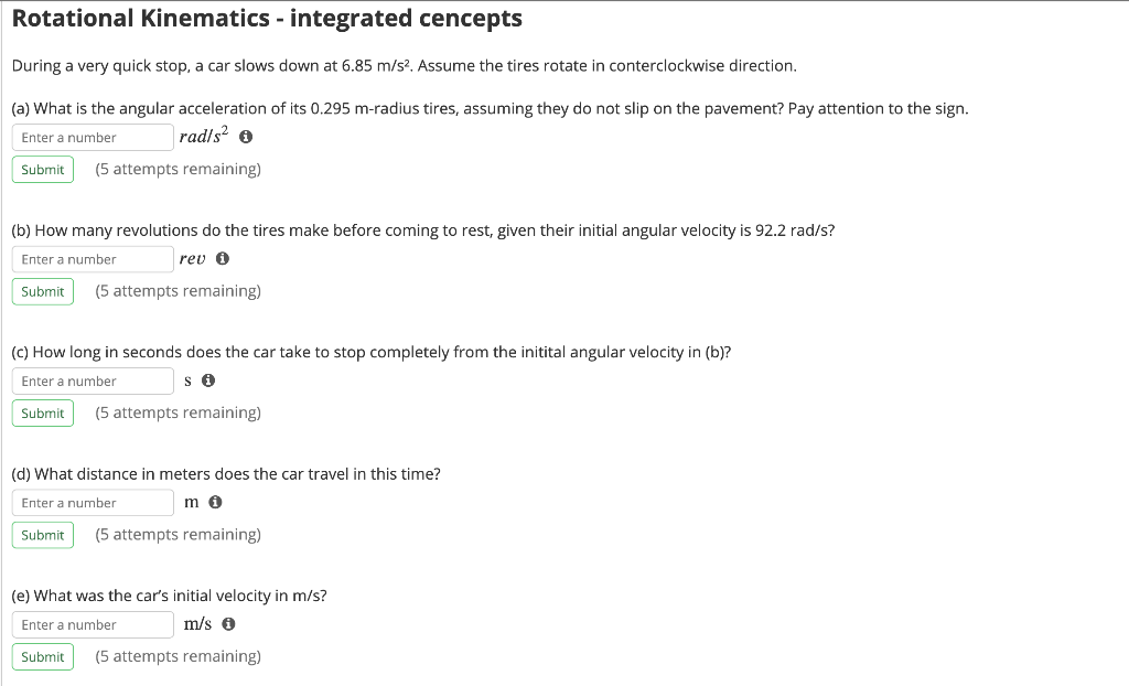 Solved Rotational Kinematics - integrated cencepts During a | Chegg.com