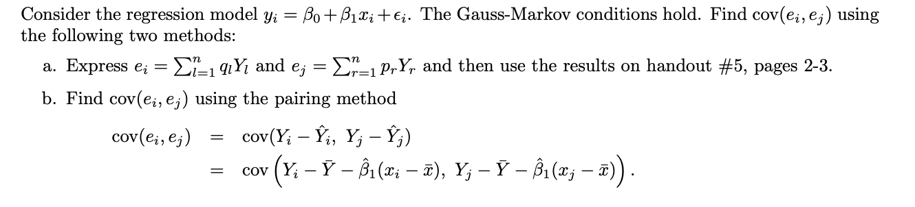 Solved Consider the regression model yi = Bo + B1 Li +€į. | Chegg.com