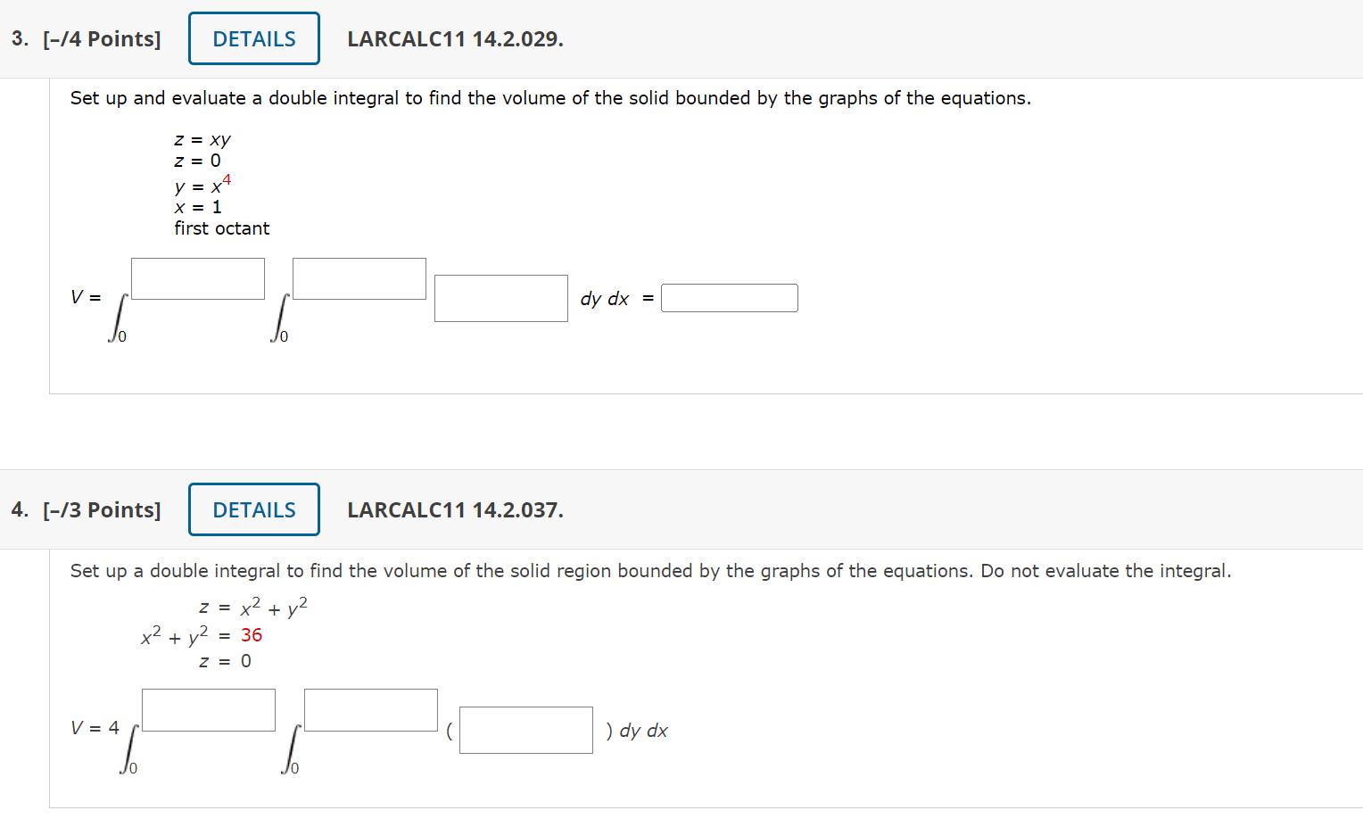 Solved 3 4 Points V Set Up And Evaluate A Double