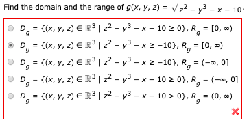 Solved Find The Domain And The Range Of G X Y Z V22 Chegg Com