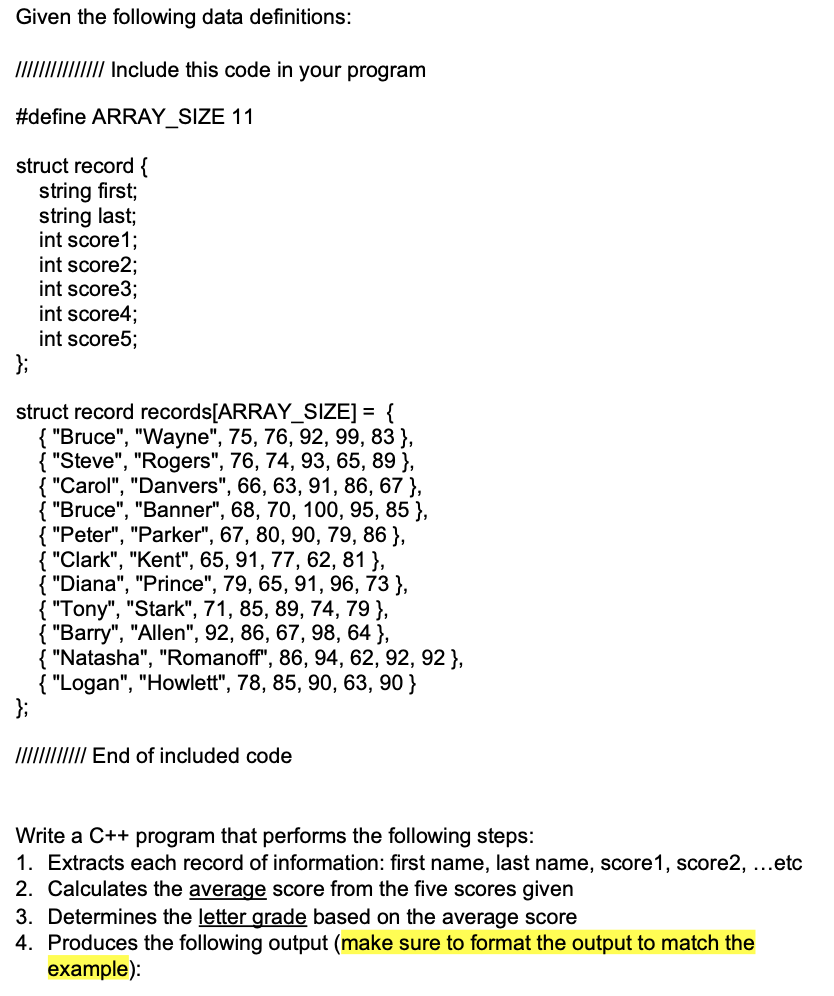 Solved Given the following data definitions: ||||||||||||||/ | Chegg.com