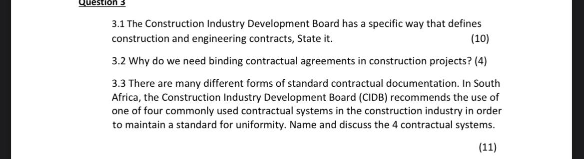 3.1 The Construction Industry Development Board has a | Chegg.com