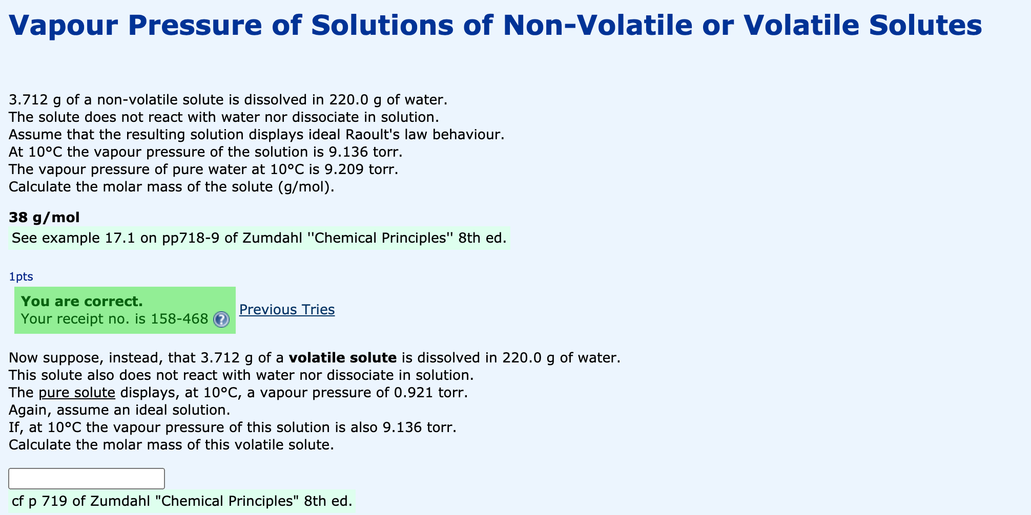 Vapour Pressure Of Solutions Of Non Volatile Or Chegg Com