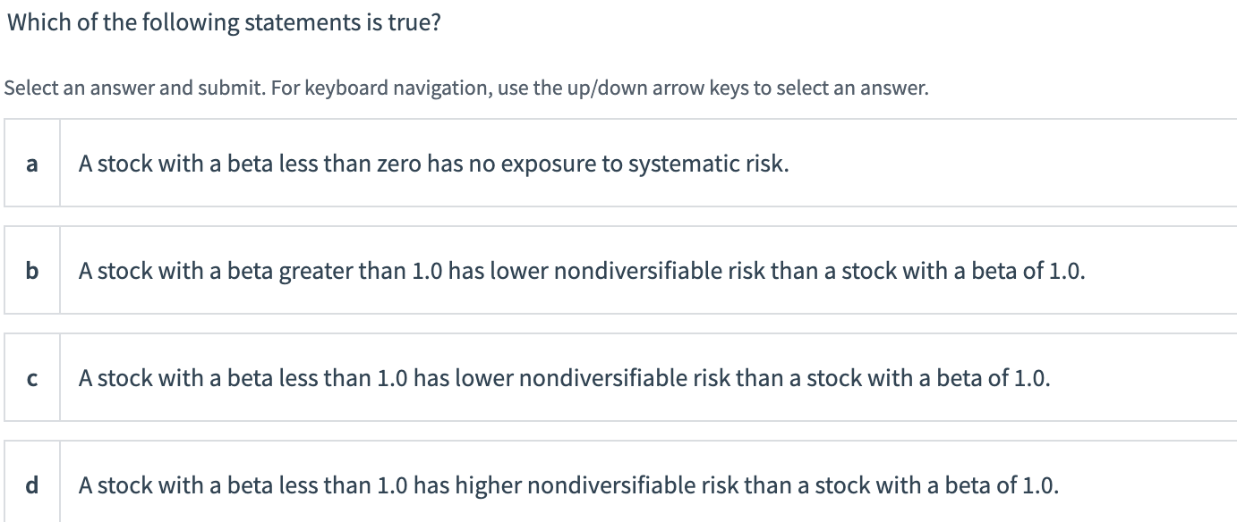 Solved Which Of The Following Statements Is True? Select An | Chegg.com