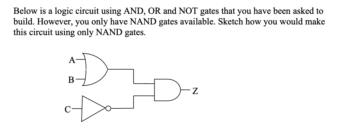 Solved Below is a logic circuit using AND, OR and NOT gates | Chegg.com