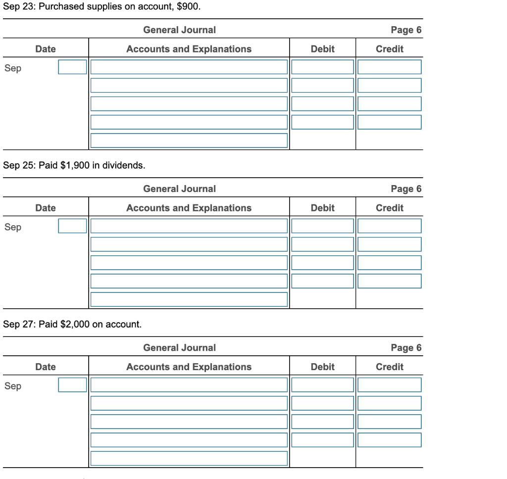 Solved Sep 16 Collected $3,000 Cash From A Client On 