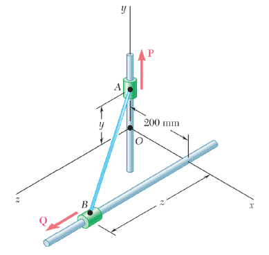 Solved Collars A and B are connected by a 525-mm-long wire | Chegg.com