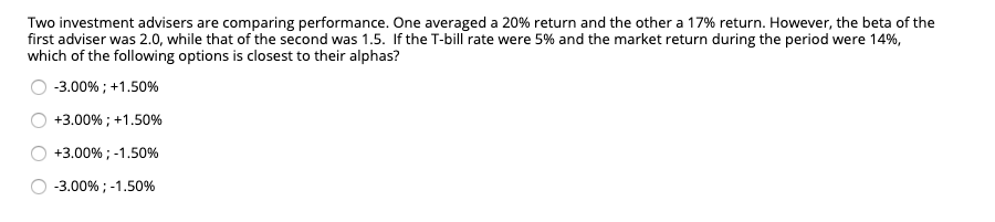 Solved Two investment advisers are comparing performance. | Chegg.com