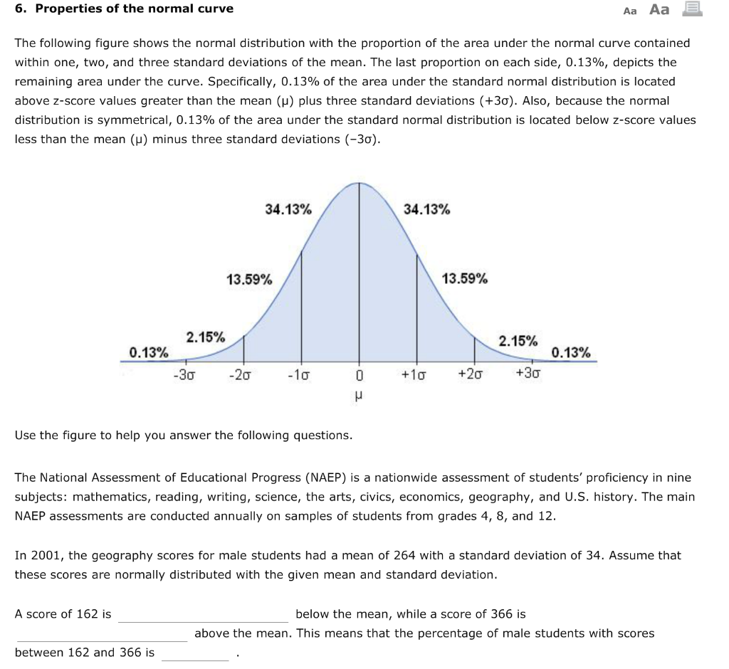 solved-6-properties-of-the-normal-curve-aa-aa-the-following-chegg