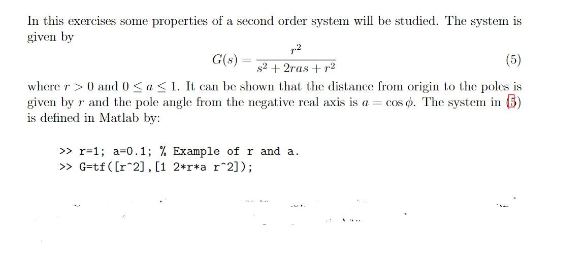 Solved In this exercises some properties of a second order | Chegg.com