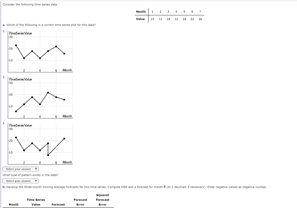 Solved Consider the following time series data Month1 2 3 4 | Chegg.com