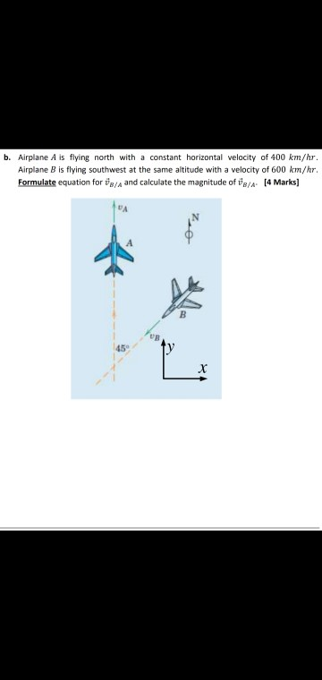 Solved B. Airplane A Is Flying North With A Constant | Chegg.com