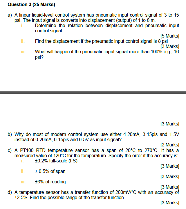 Solved The subject is Process Control and Instrumentation... | Chegg.com