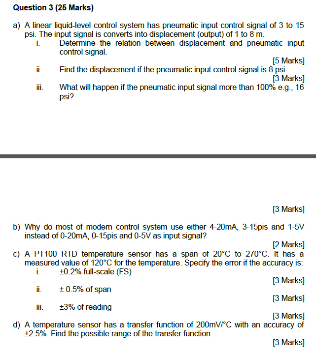 Solved The Subject Is Process Control And Instrumentation... | Chegg.com