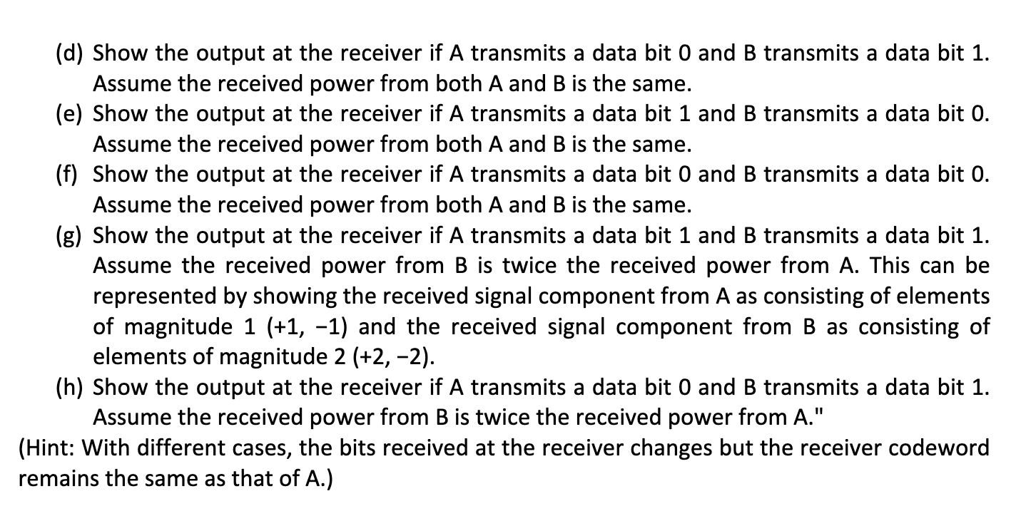 Solved Problem #3 Textbook problem #17.8 "Consider a CDMA | Chegg.com