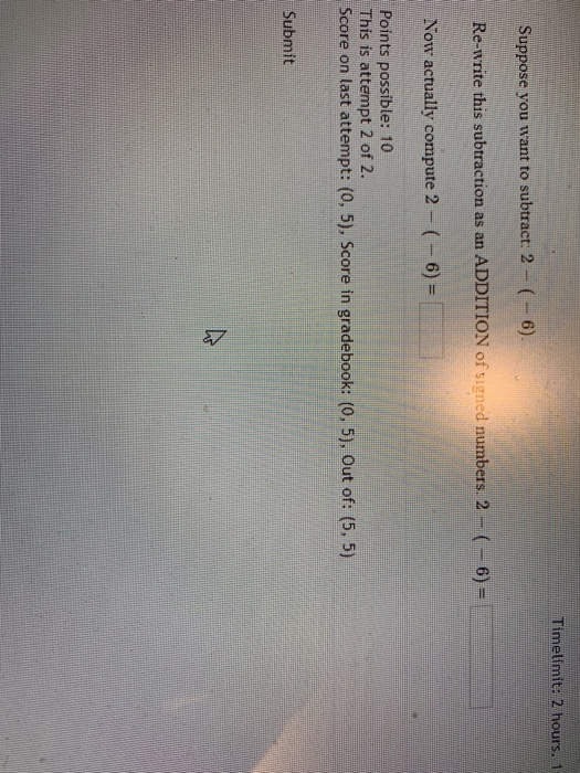 Solved Timelimit: 2 hours. 1 Suppose you want to subtract: 2 | Chegg.com