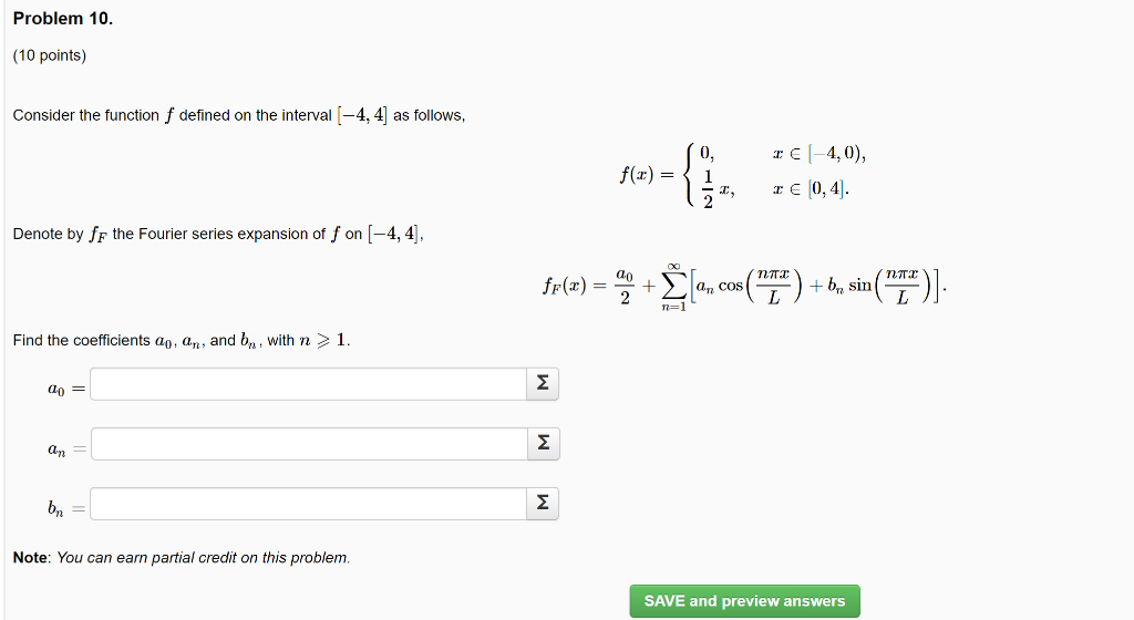 Solved Problem 10. (10 points) Consider the function f | Chegg.com